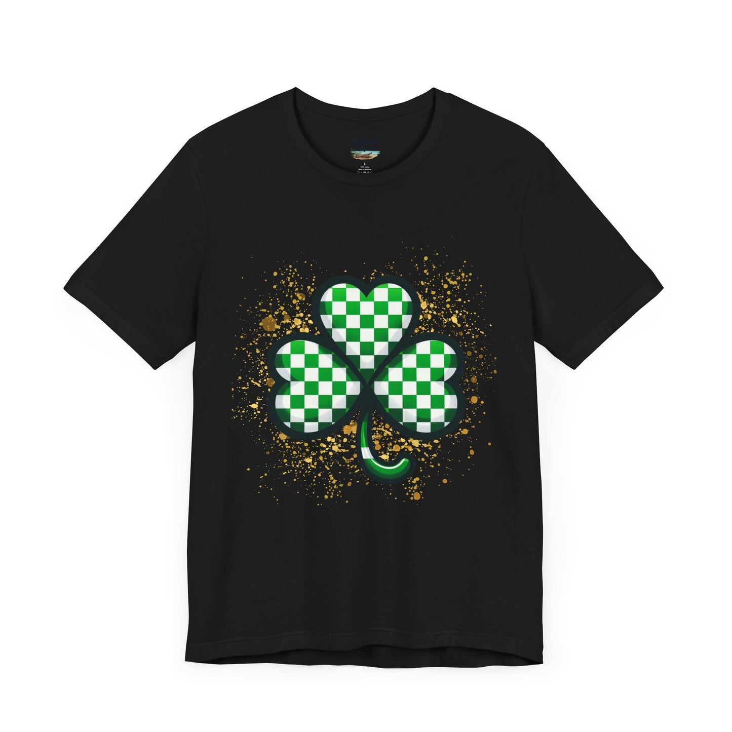 Checkered Shamrock Sparkle Tee