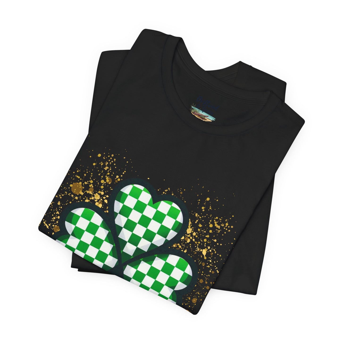 Checkered Shamrock Sparkle Tee