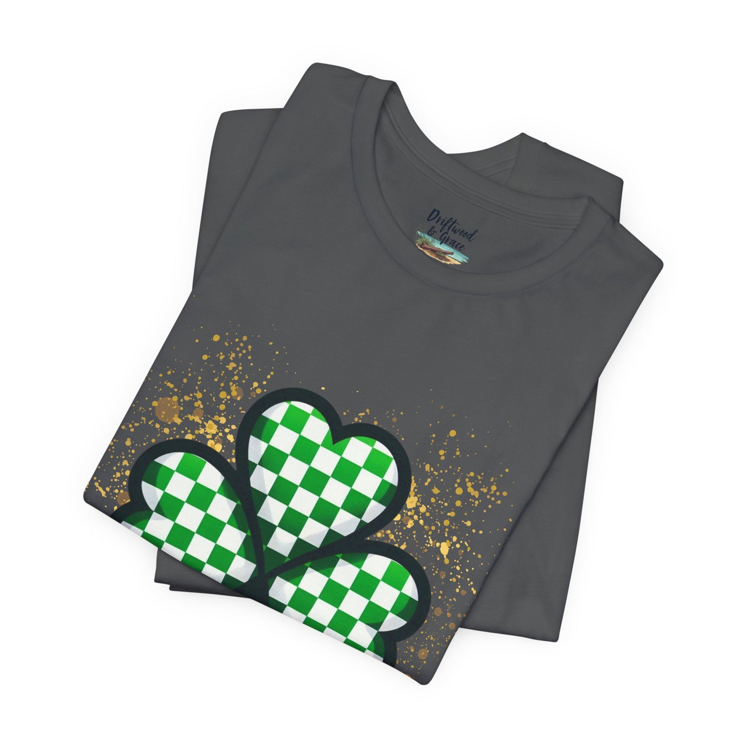 Checkered Shamrock Sparkle Tee