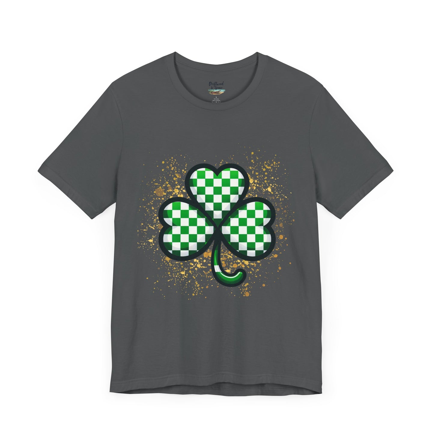 Checkered Shamrock Sparkle Tee